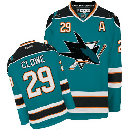 Brand San Jose Sharks 29 Ryane Clowe Green NHL Hockey Jersey